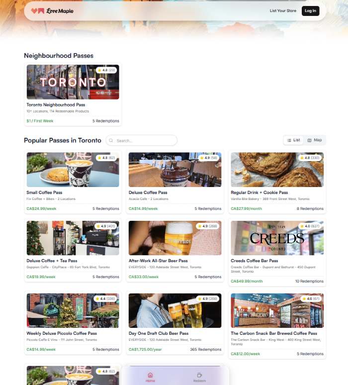 [러브 메이플(Love Maple) 웹사이트 캡처]