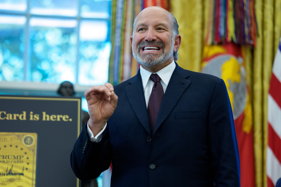 하워드 러트닉 미국 상무부 장관이 워싱턴 DC 백악관에서 발언하고 있다. EPA=연합뉴스